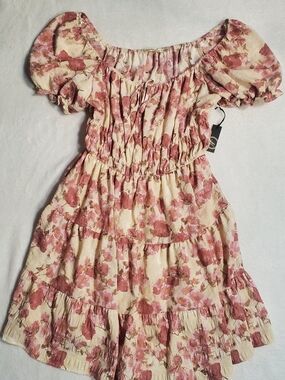 Liberty Love Cream Dress with Dusty Pink Floral Print